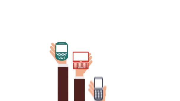 Diseño del icono del teléfono celular — Vídeo de stock