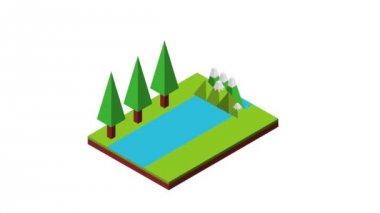 izometrik doğa tasarım