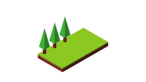 Isometric landscape design — Stock Video