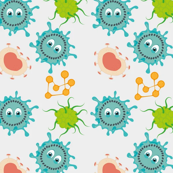Baktériumok és a baktériumok rajzfilm — Stock Vector