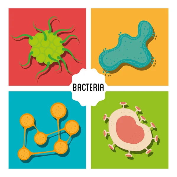 Bakterier och bakterier cartoon — Stock vektor