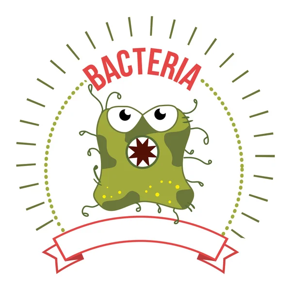 Kiemen en bacteriën cartoon — Stockvector