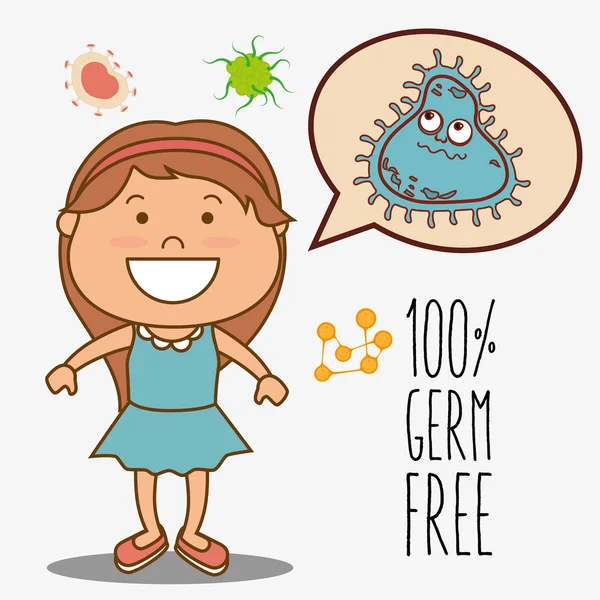 Germi e batteri cartone animato — Vettoriale Stock