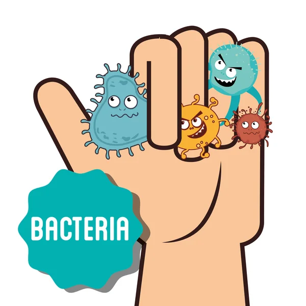 Kiemen en bacteriën cartoon — Stockvector