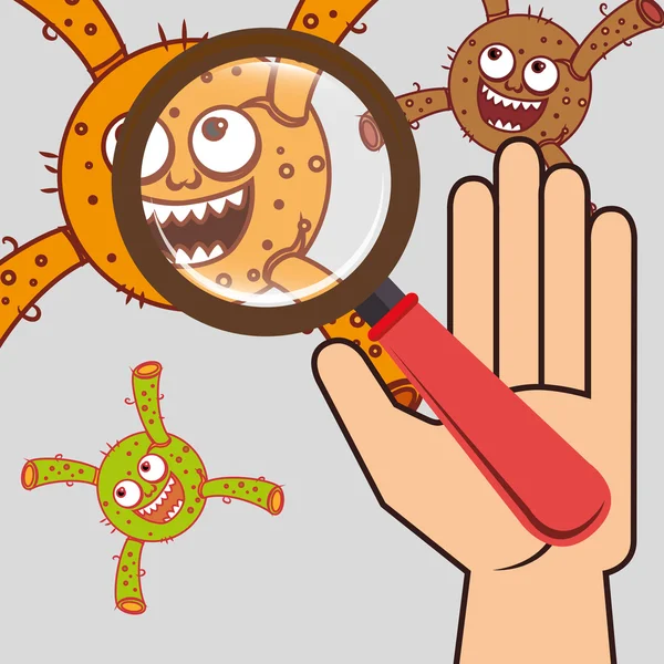 Dibujos animados sobre gérmenes y bacterias — Archivo Imágenes Vectoriales