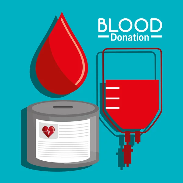 Campaña de donación de sangre — Vector de stock