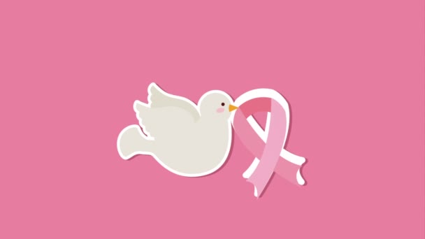 Diseño de conciencia de cáncer de mama — Vídeos de Stock