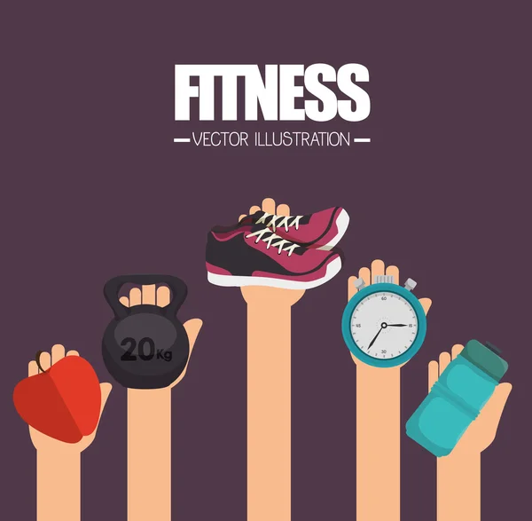 Fitness yaşam tarzı tasarım — Stok Vektör