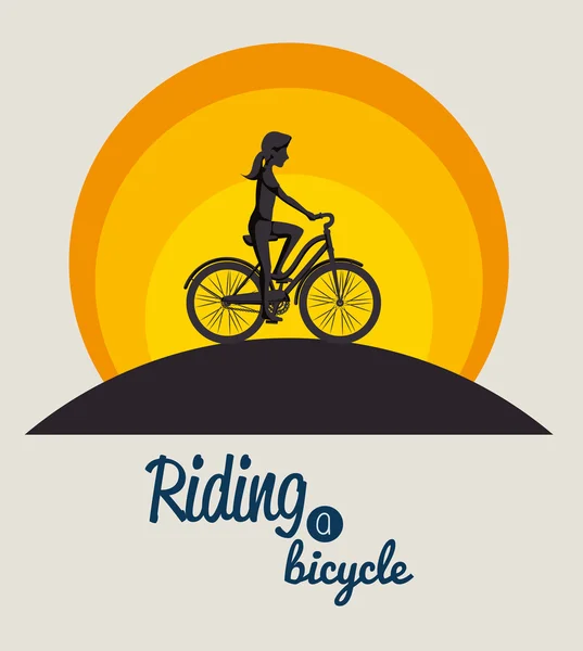 Estilo de vida bicicleta diseño — Vector de stock