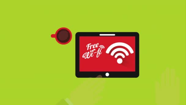 Ücretsiz Wi-Fi tasarım — Stok video