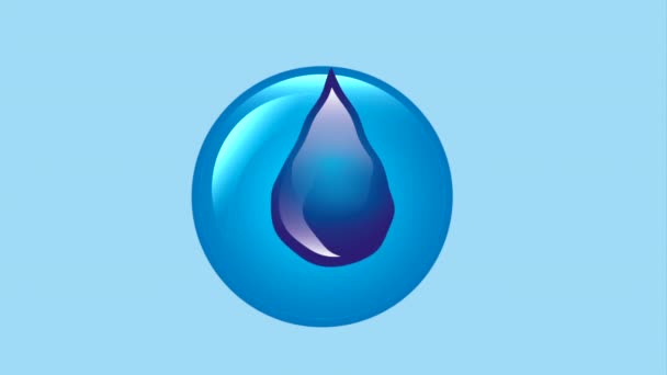 Дизайн значка воды — стоковое видео
