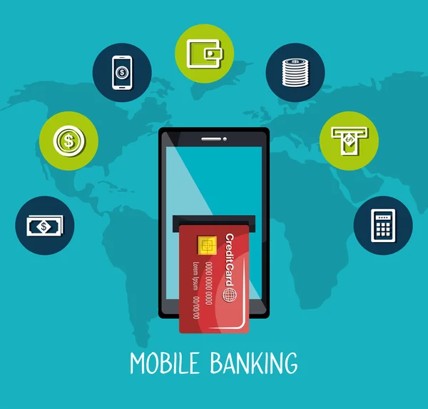 Mobile Banking-Design — Stockvektor