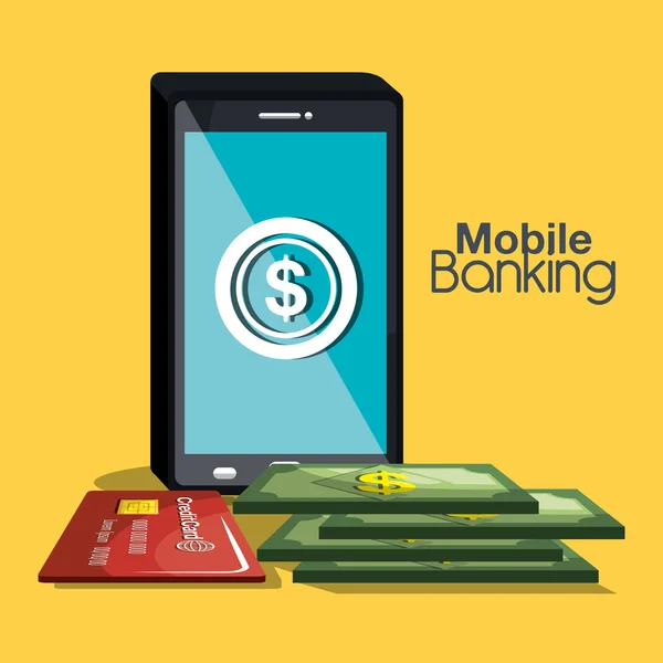 Mobile Banking-Design — Stockvektor