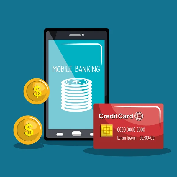 Mobile Banking-Design — Stockvektor