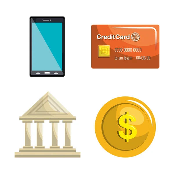 Progettazione bancaria mobile — Vettoriale Stock