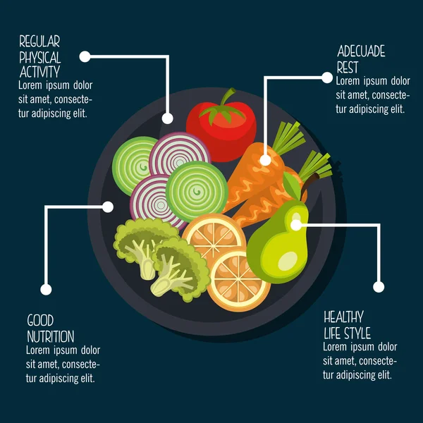 Design de alimentos saudáveis — Vetor de Stock