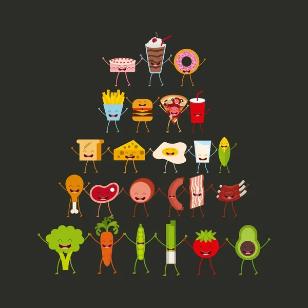 Gıda karakter tasarımı — Stok Vektör