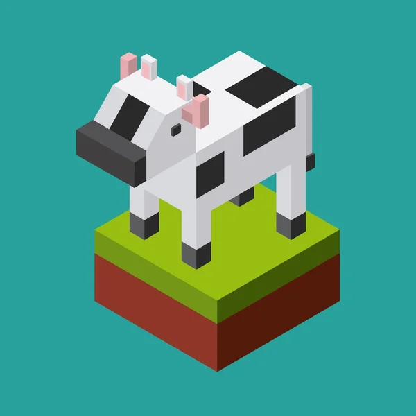 Animal em pixels design — Vetor de Stock