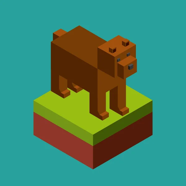 Animal em pixels design — Vetor de Stock