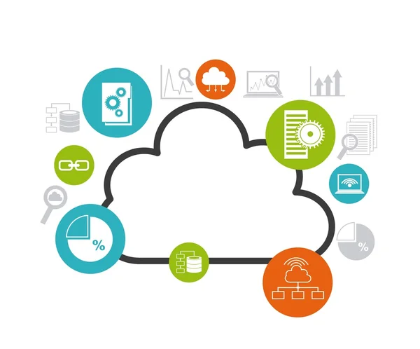 Progettazione di big data — Vettoriale Stock