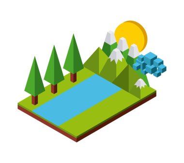 izometrik doğa tasarım 