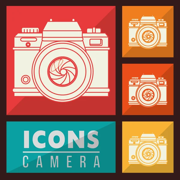 Diseño de iconos de cámara — Vector de stock