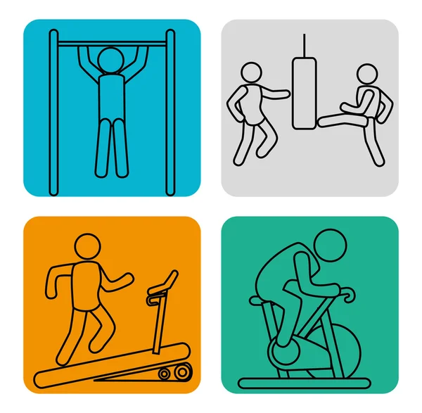 Fitness diseño de gimnasio — Vector de stock