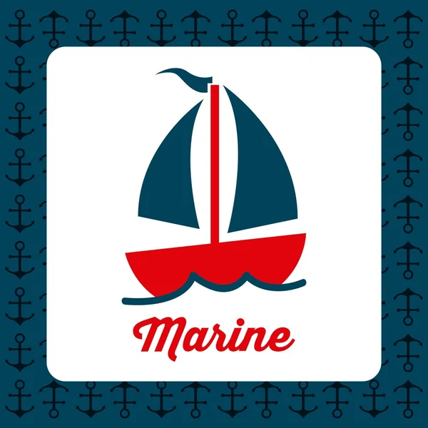 Marine emblem design — Stock Vector