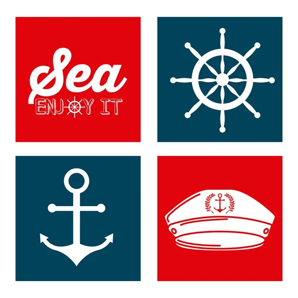 海洋の紋章デザイン — ストックベクタ