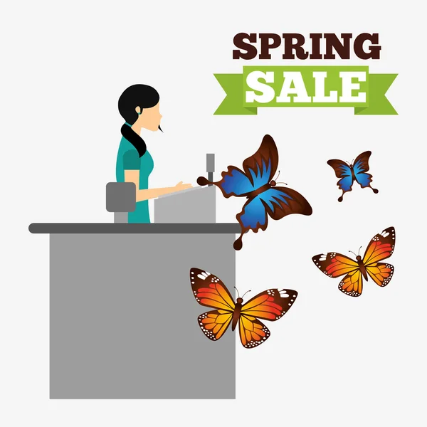 Diseño de venta primavera — Vector de stock