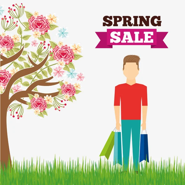 Diseño de venta primavera — Vector de stock