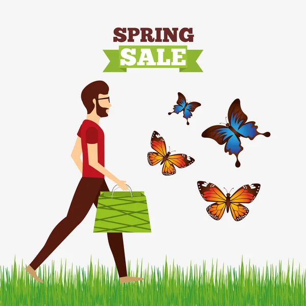 Diseño de venta primavera — Vector de stock