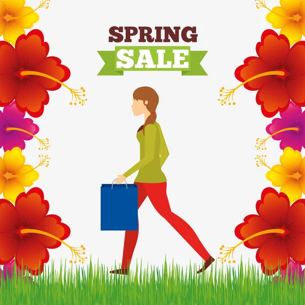 Diseño de venta primavera — Vector de stock