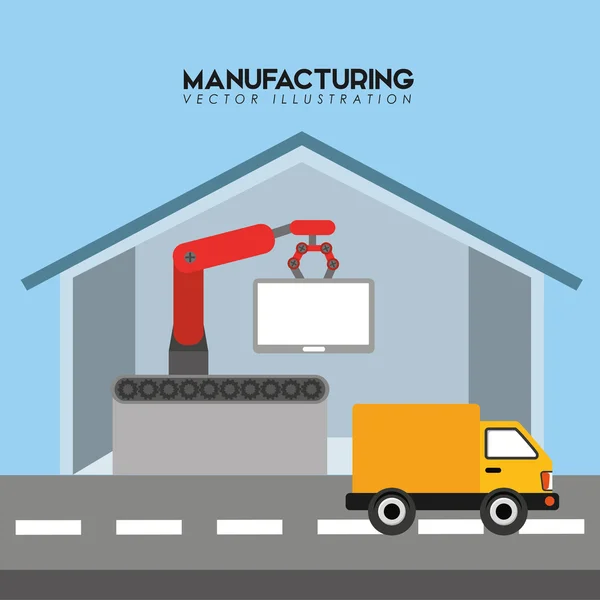 Industria manufacturera diseño — Vector de stock