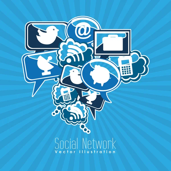 Social network design — Stock Vector