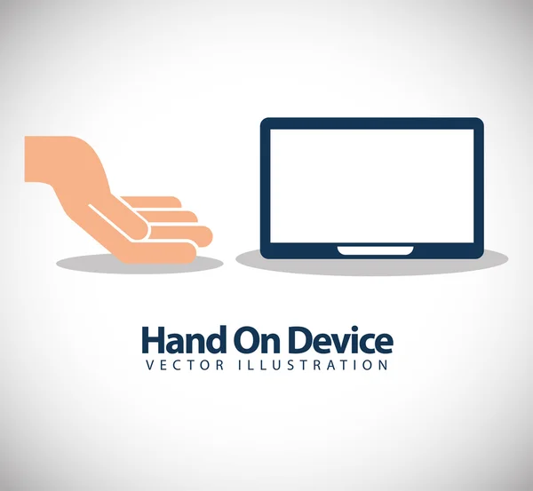 Hand on device design — Stock Vector