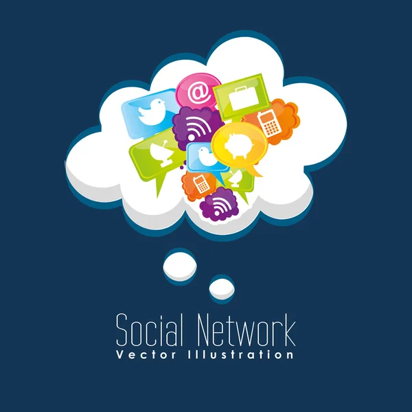 Social network design — Stock Vector