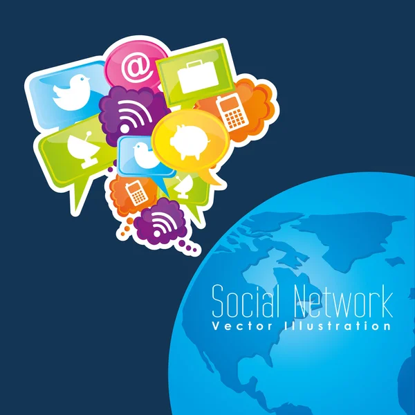 Progettazione social network — Vettoriale Stock