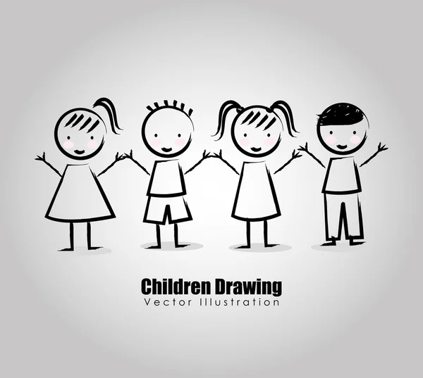 Children drawing design — Stock Vector