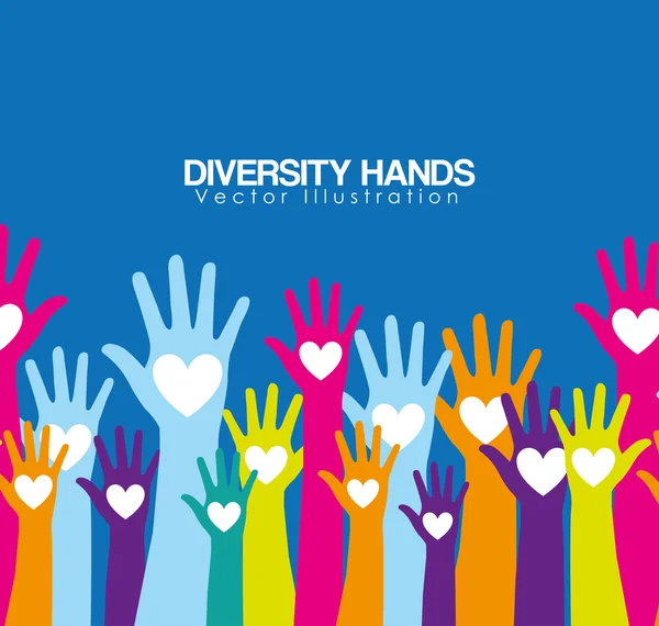 Diversity hands design — Stock Vector