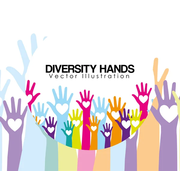 Diversiteit handen ontwerp — Stockvector