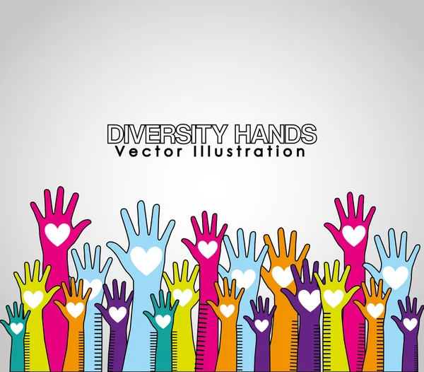 Diversity hands design — Stock Vector