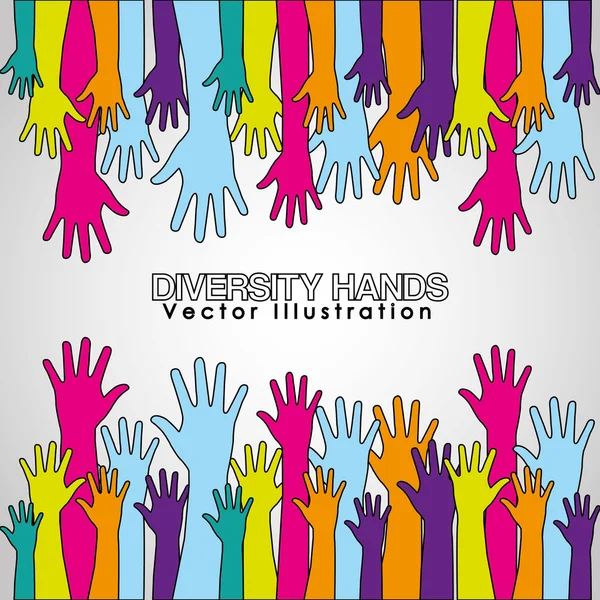 Diversity hands design — Stock Vector