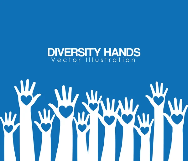 Diversity hands design — Stock Vector