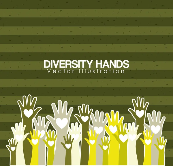 Diversity hands design — Stock Vector