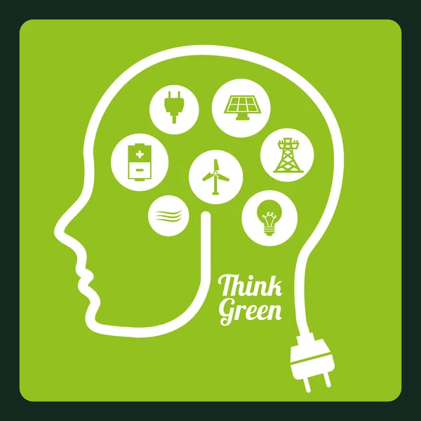 Think green design — Stock Vector