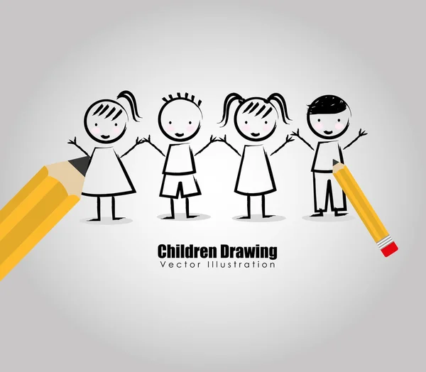 Children drawing design — Stock Vector