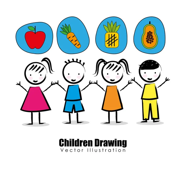 Children drawing design — Stock Vector