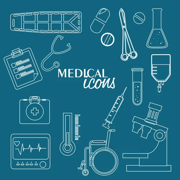 Conception d'icônes médicales — Image vectorielle