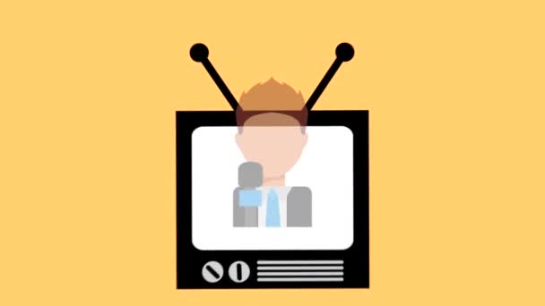 Diseño de icono de TV — Vídeo de stock